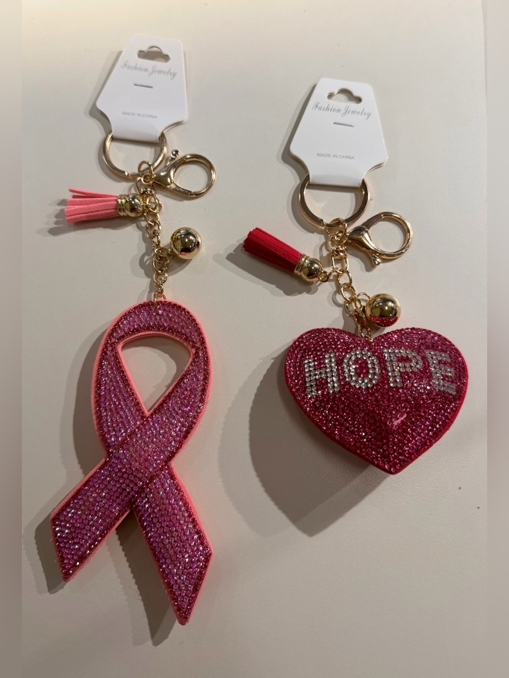 ✨Bundle✨ NWT Breast Cancer Awareness Crystal Keychain Set